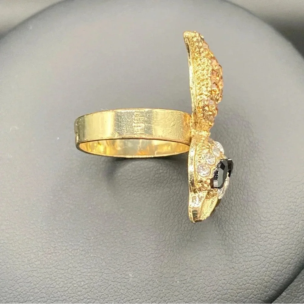 Rhinestone Bling Cat Ring - Adjustable